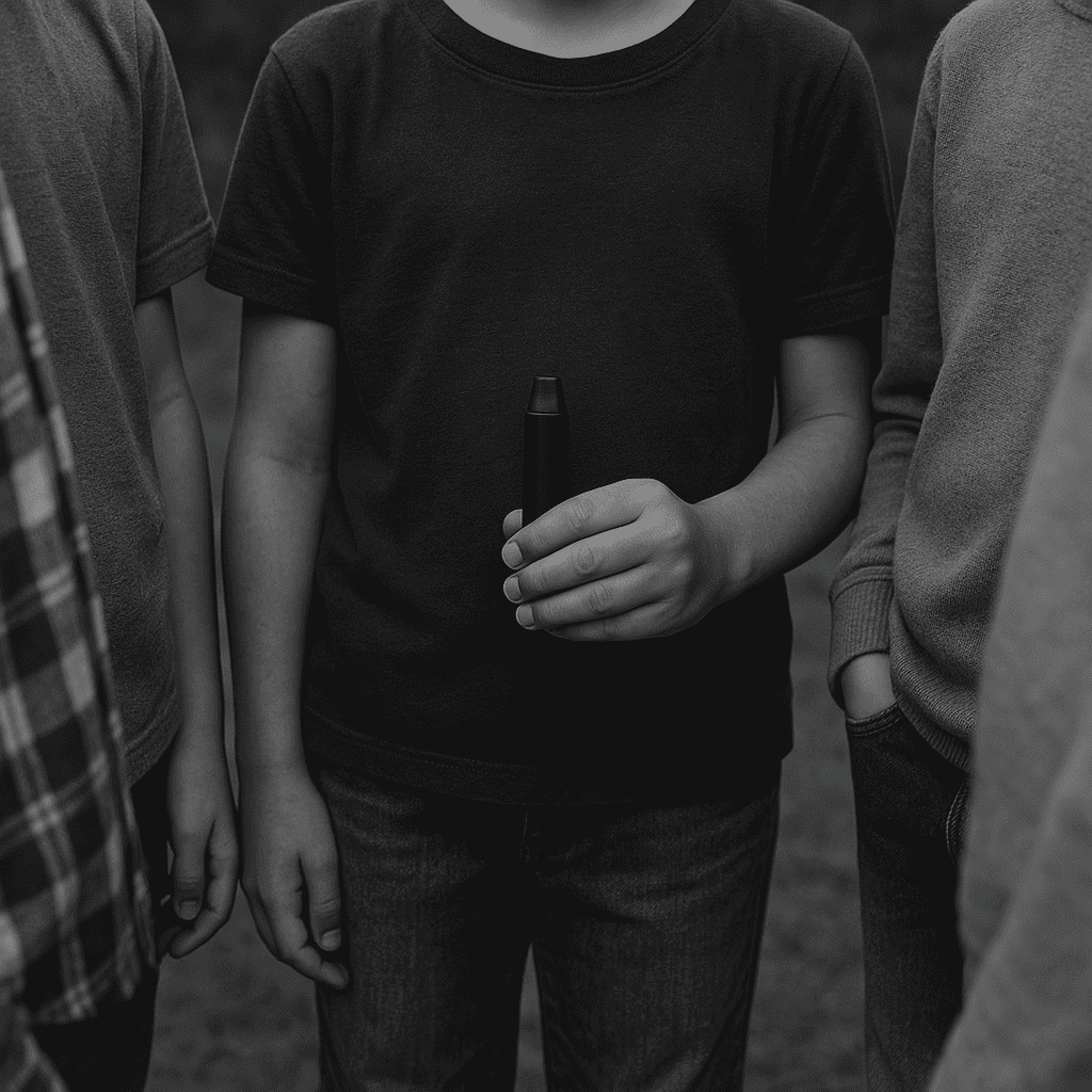 Ronda de niños de 10 años fumando