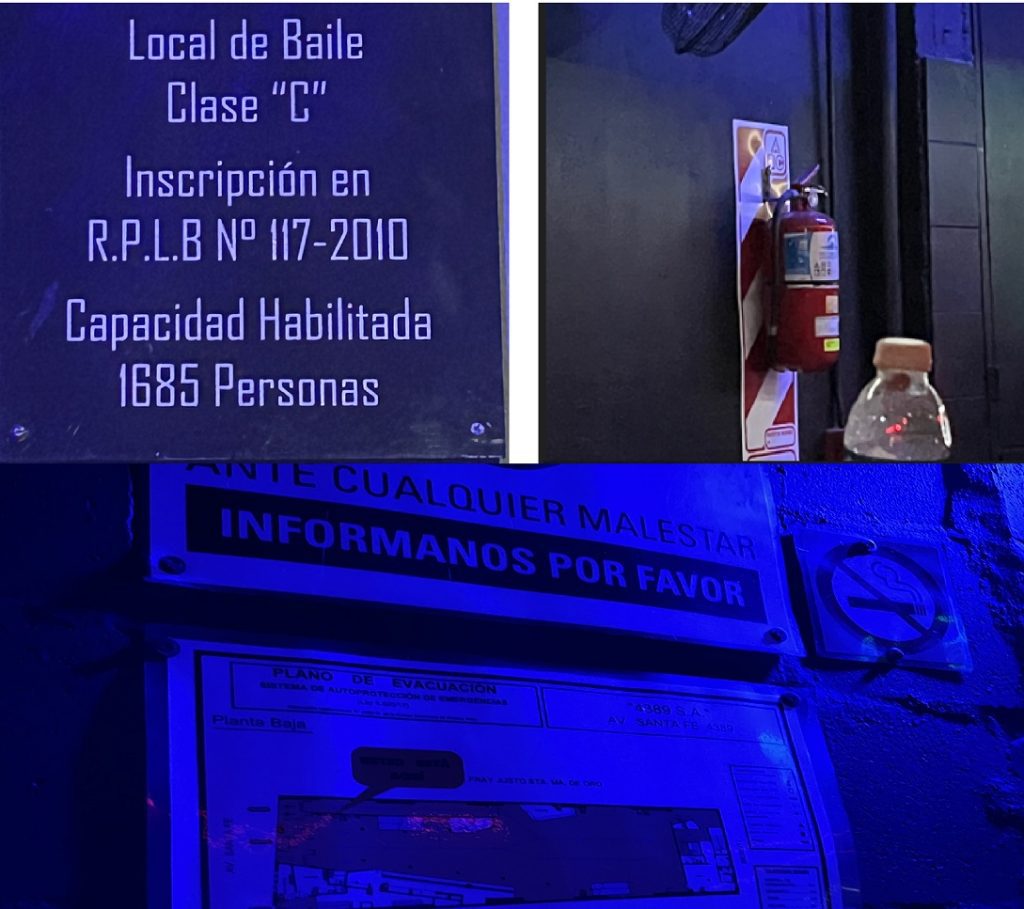 Elementos e indicaciones de seguidad en boliches 