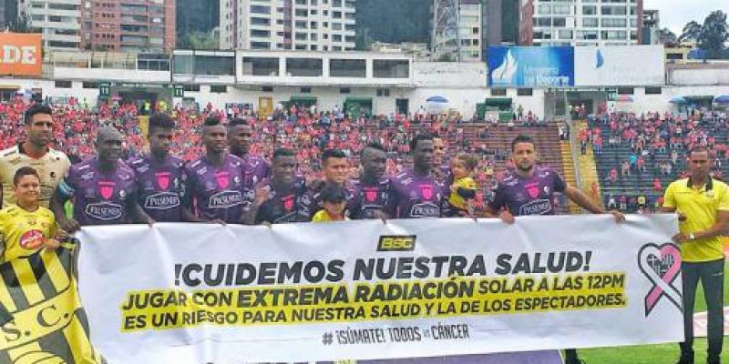 El fùtbol ecuatoriano hace campañas frecuentes sobre riesgo solar