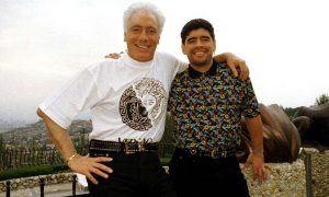 Guillermo Coppola junto a Diego Maradona, su histórico representado