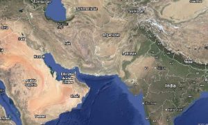 Mapa del Estrecho de Ormuz, clave para el paso del comercio de la región asiática